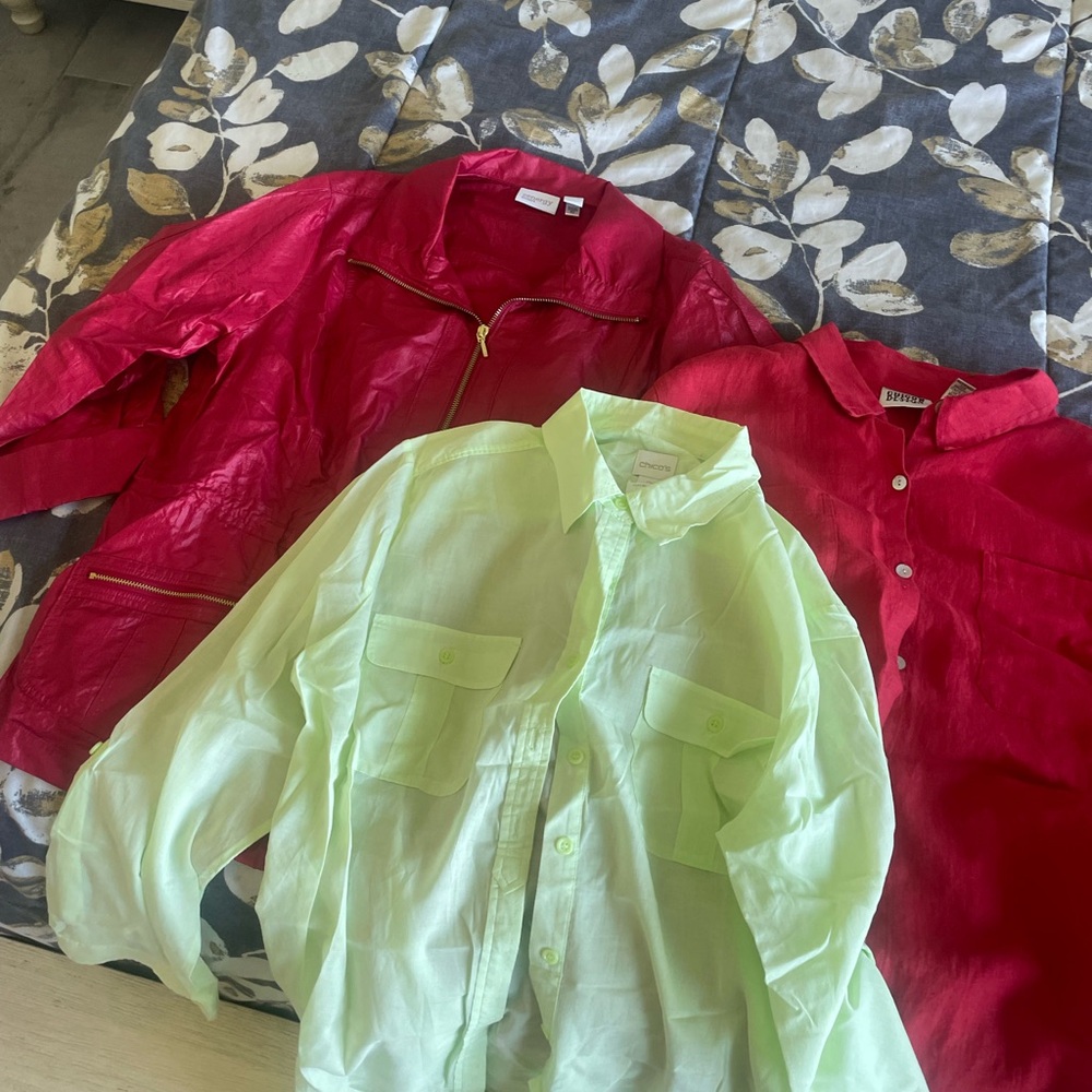 Bright Red and Neon Green Shirts BUNDLE